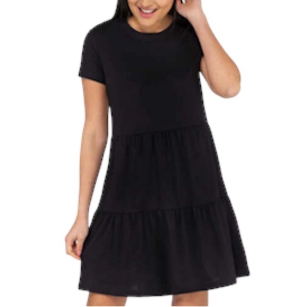 Nicole Miller Black T-Shirt Dress XL Relaxed Fit Soft Knit